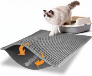 Pieviev Litter Box Mat, Double-Laye...