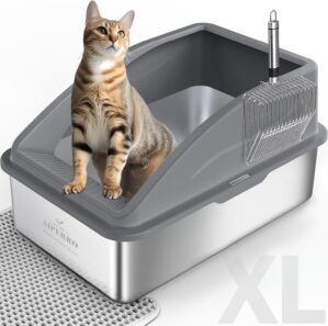 AIPERRO Stainless Steel Litter Box ...